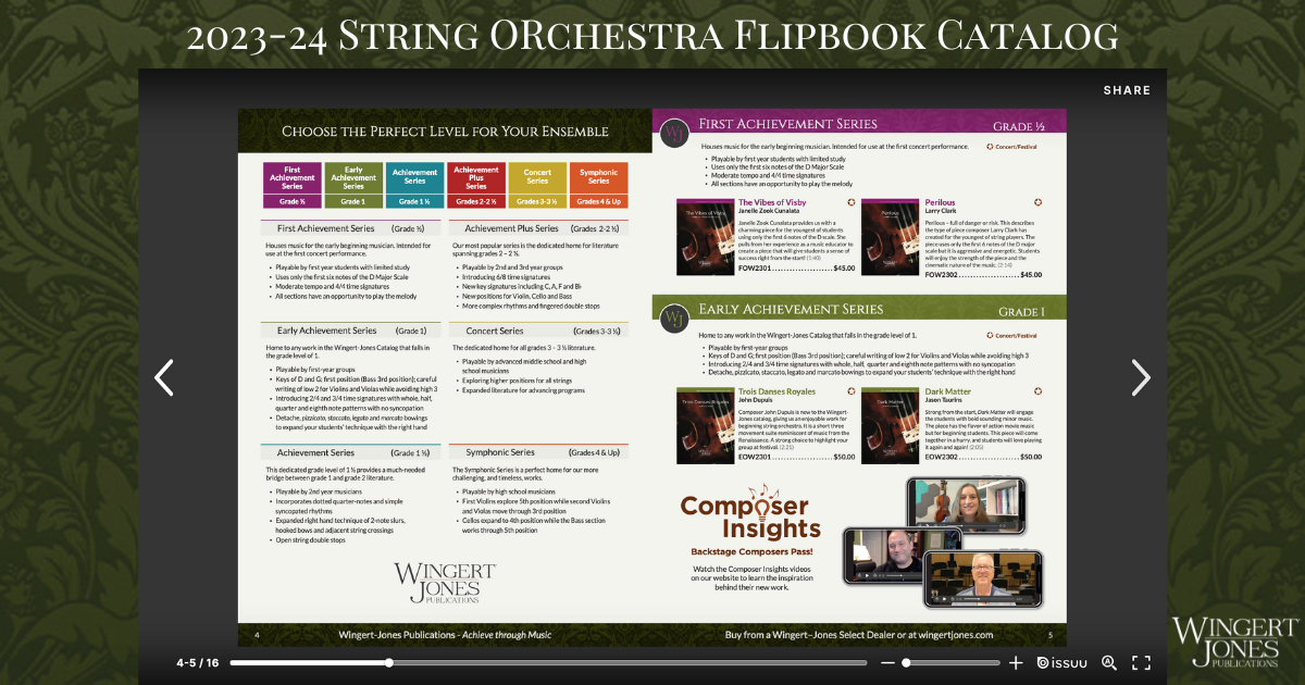 Orchestra Flipbook Catalog WingertJones Publications