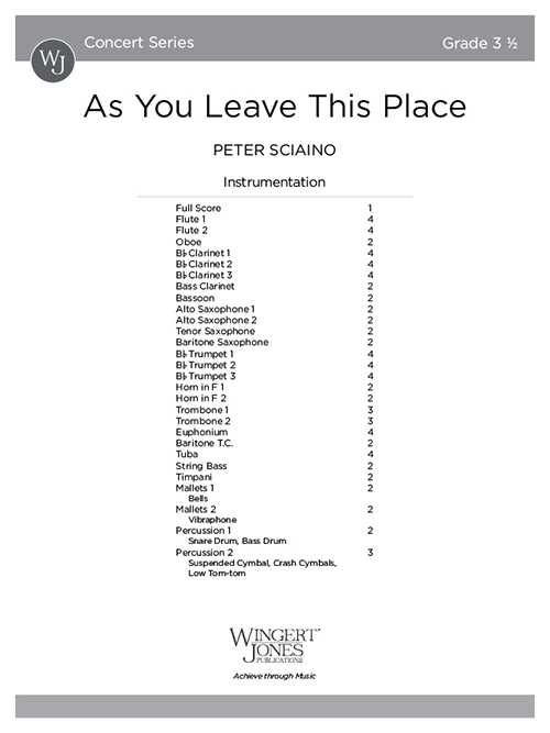 As You Leave This Place - Full Score