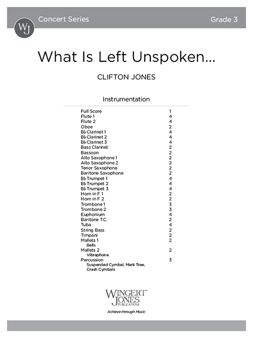 What Is Left Unspoken... - Full Score