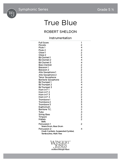 True Blue - Full Score