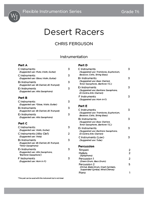 Desert Racers - Full Score